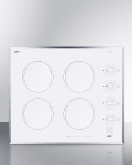 Cr424wh 24 In. 4-burner Electric Cooktop - Smooth White Ceramic Glass