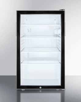 Scr500bl7ada 4.1 Cu. Ft. X 20 In. Built-in Ada Height Glass Door All-refrigerator With Lock - Black