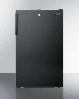 Accucold Ff521bl7ada 20 In. Wide General Purpose Auto Defrost All Refrigerator With Lock In Ada Height, Black