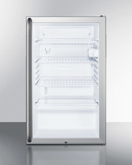 Accucold Scr450l7sh 20 In. Wide Counter Height Glass Door All Refrigerator With Lock, White