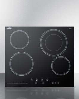 Cr4b23t5b 24 In. Wide 4 Burner Radiant Cooktop In Black With Digital Controls