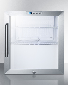 Scr215lbicss 1.7 Cu. Ft. Compact Built-in Commercial Glass Door Refrigerator With Stainless Steel Cabinet