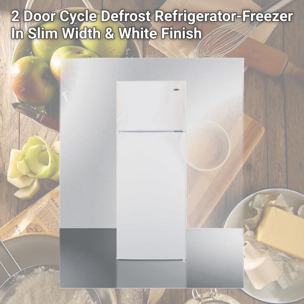 Picture of Summit CP962 2 Door Cycle Defrost Refrigerator-Freezer In Slim Width & White Finish