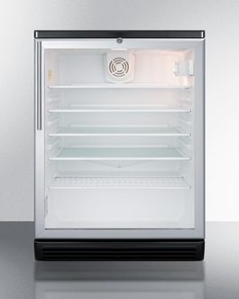 Scr600bglbihv 24 In. Wide Commercial Built-in Glass Door All Refrigerator With Lock