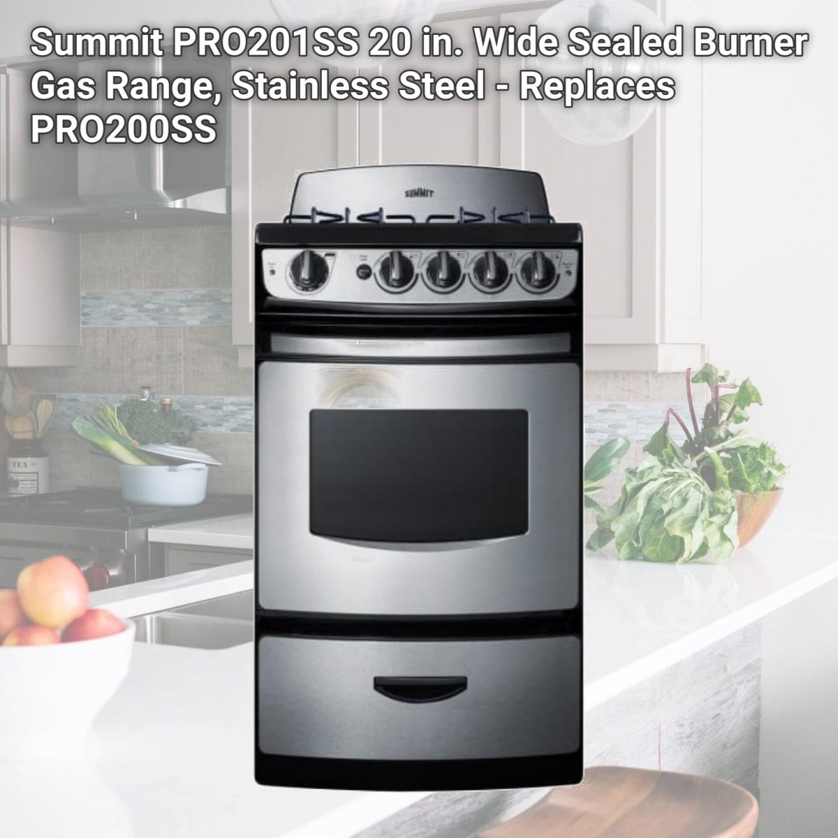 Picture of Summit PRO201SS 20 in. Wide Sealed Burner Gas Range, Stainless Steel - Replaces PRO200SS
