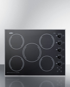 Cr5b273b 27 In. Wide 5 Burner Electric Cooktop, Smooth Black Ceramic Glass Finish