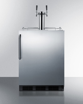 Sbc58bbicssada Built-in Undercounter Ada Height Commercially Listed Dual Tap Beer Dispenser In Stainless Steel