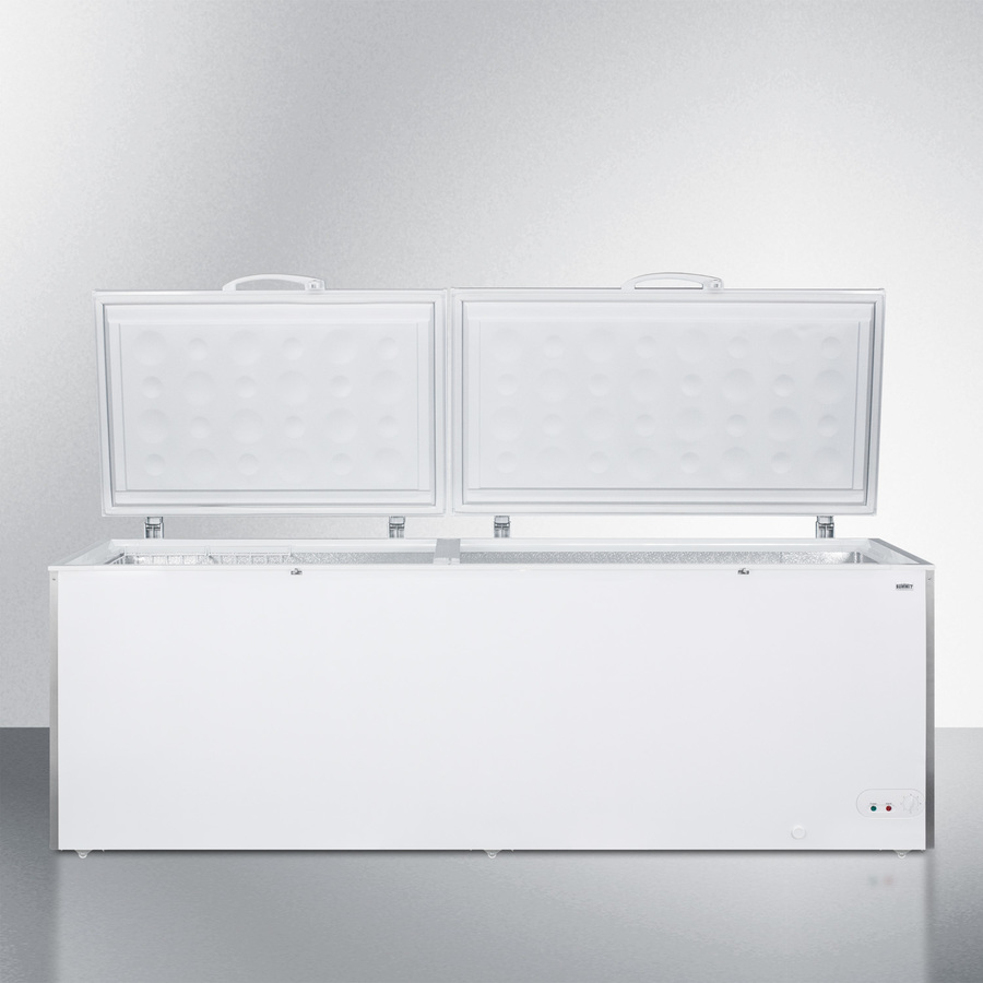 Scfm252w 26.66 Cu.ft. Defrost Manual Chest Freezer With Stainless Steel Corner Guards, White