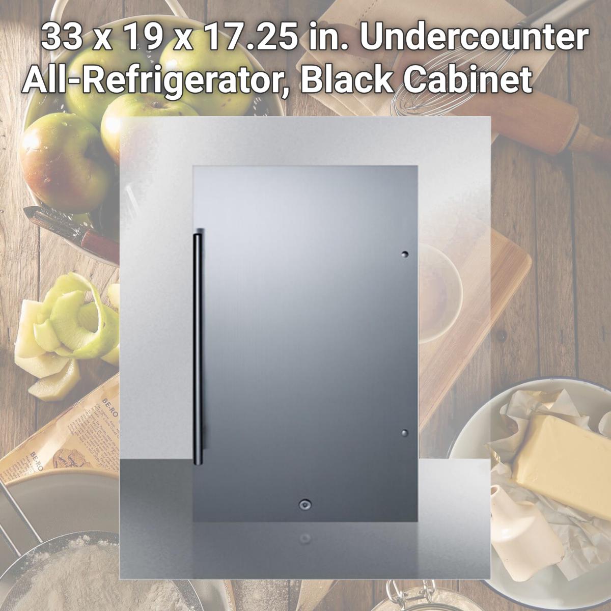 Picture of Summit Appliance FF195 33 x 19 x 17.25 in. Undercounter All-Refrigerator, Black Cabinet