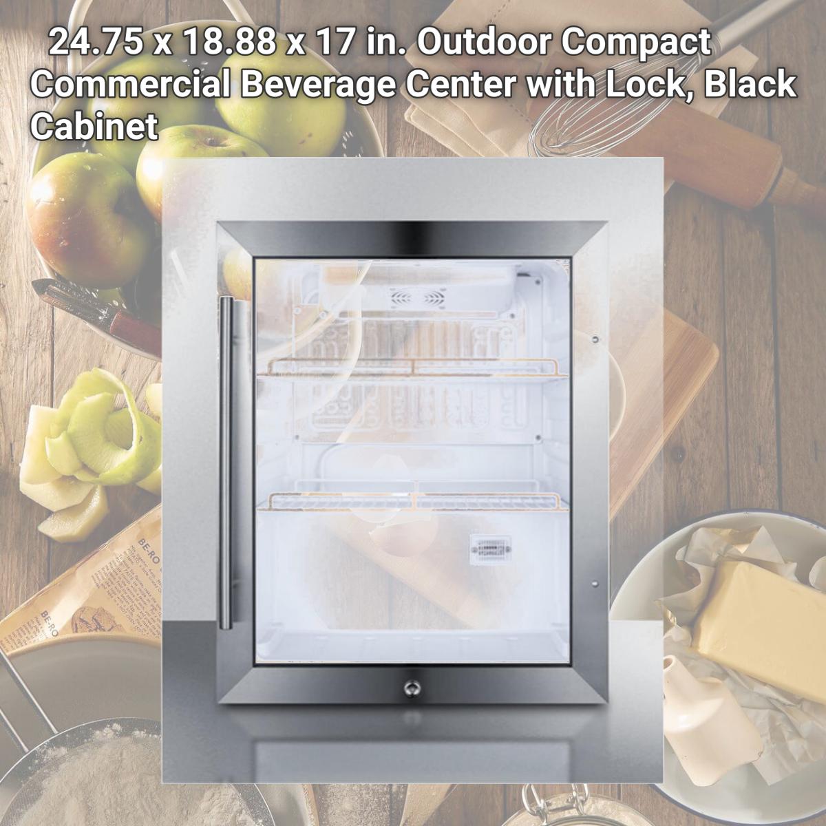 Picture of Summit Appliance SPR314LOS 24.75 x 18.88 x 17 in. Outdoor Compact Commercial Beverage Center with Lock, Black Cabinet