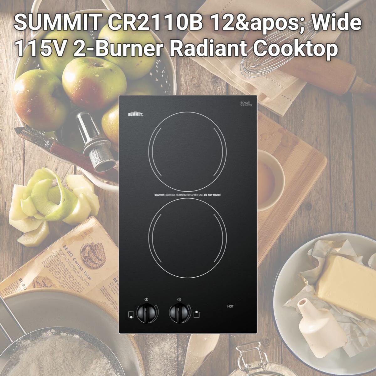Picture of SUMMIT CR2110B 12' Wide 115V 2-Burner Radiant Cooktop