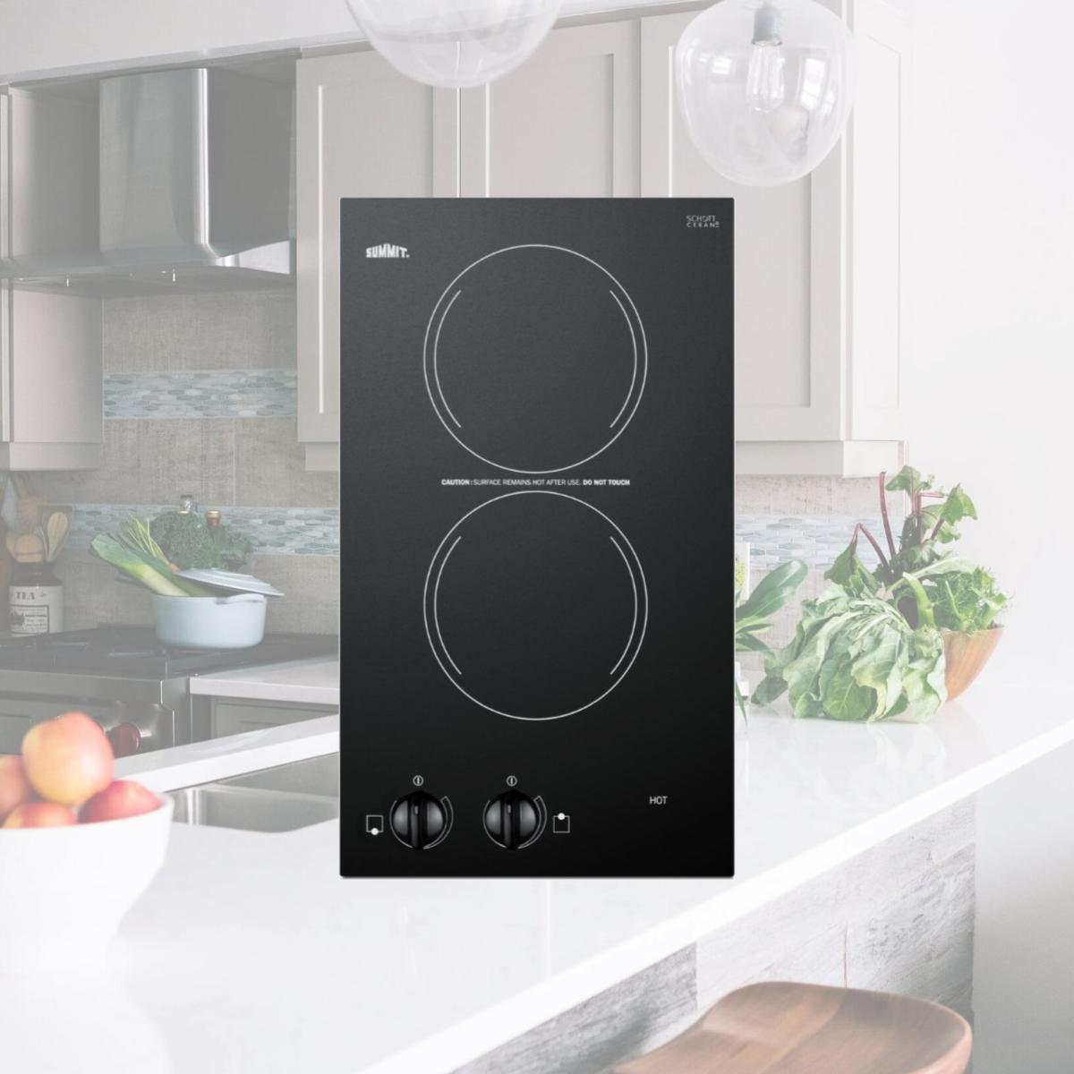 Picture of SUMMIT CR2110B 12' Wide 115V 2-Burner Radiant Cooktop