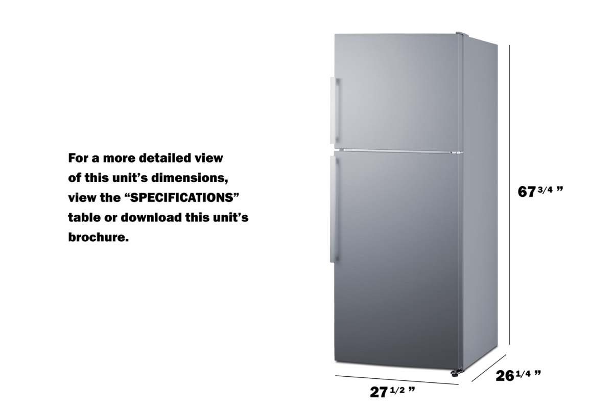 Picture of Summit FF1513SS 28 in. Top Mount Refrigerator-Freezer