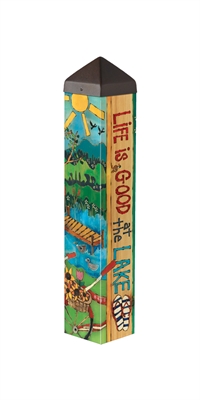 Pl1023 4 X 4 X 20 In. Lake Welcome Art Pole
