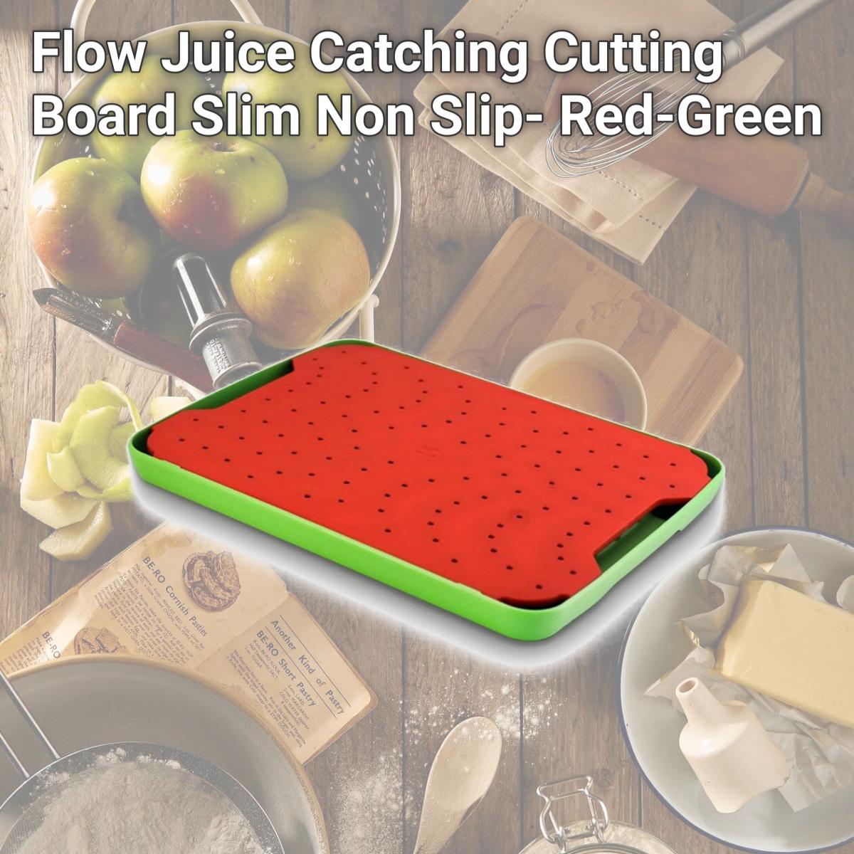 Picture of Simpleware RED203 Flow Juice Catching Cutting Board Slim Non Slip- Red-Green
