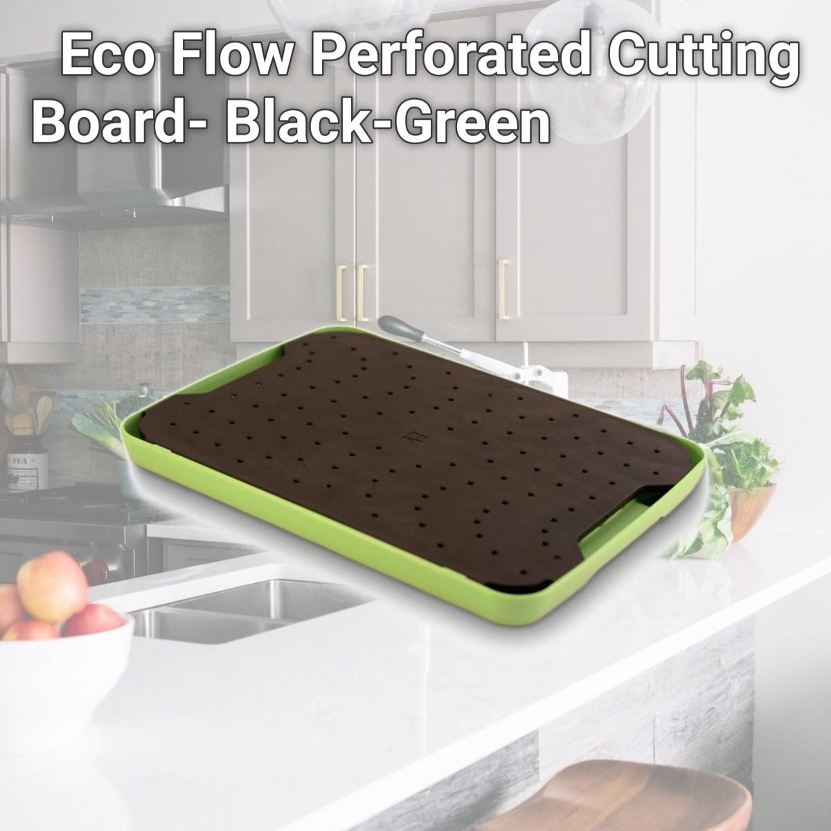 Picture of Simpleware ECOBLK401 Eco Flow Perforated Cutting Board- Black-Green