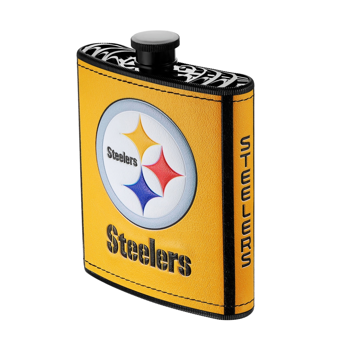 UPC 657175436136 product image for PHF-1025 Pittsburgh Steelers NFL 7 oz Plastic Hip Flask with PU Logo Wrapped | upcitemdb.com