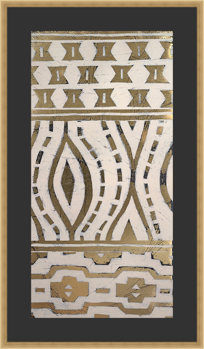 2290 Tribal Pattern In Cream Ii, Framed Textured Fine Art Print