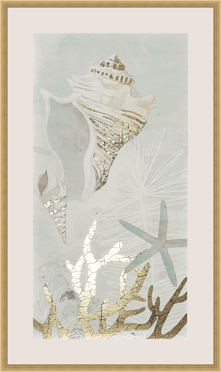 Golden Reef Panel I, Framed Textured Fine Art Print