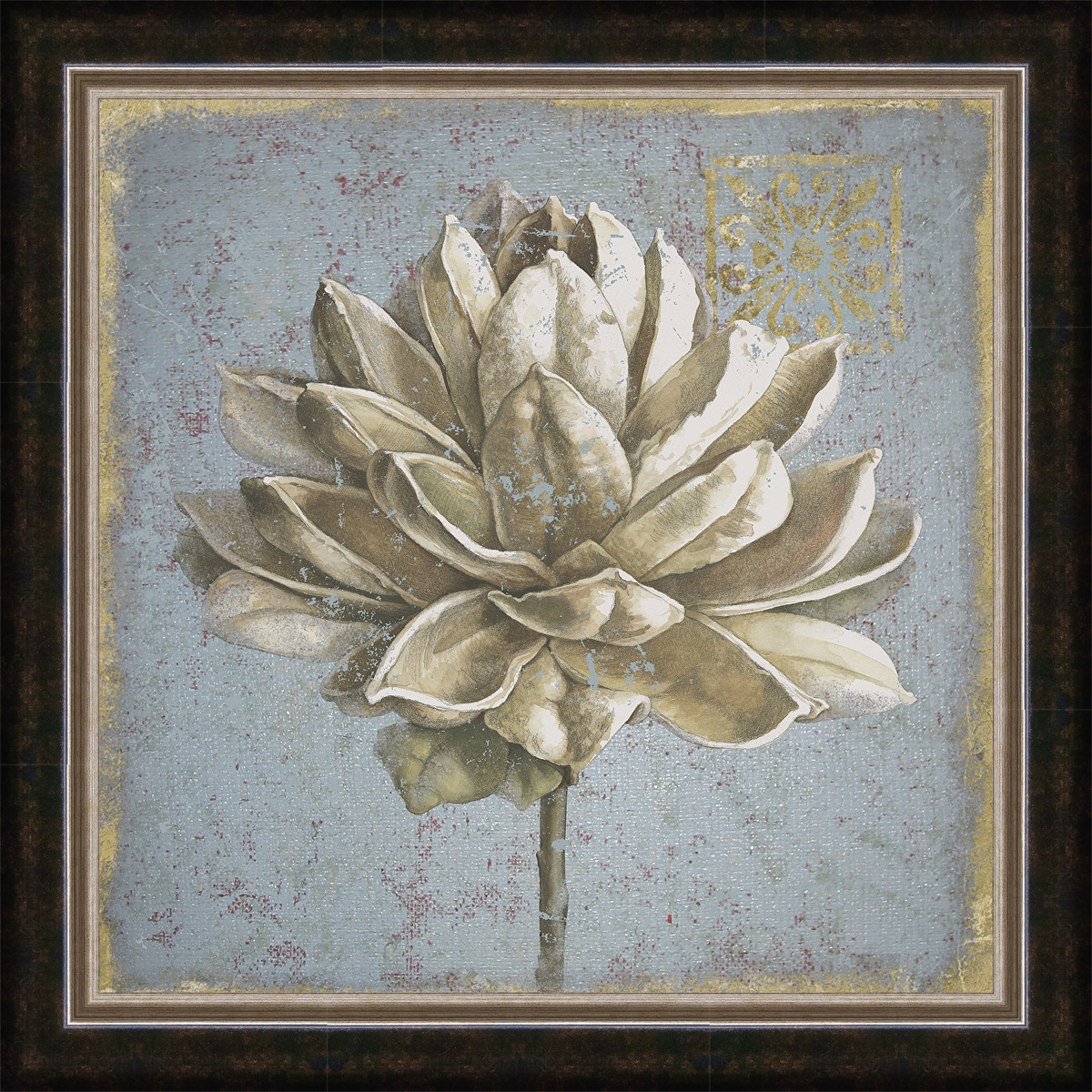 7140 21.5 X 21.5 In. Seed Pod I, Framed Textured Fine Art Print - Brown & Gold