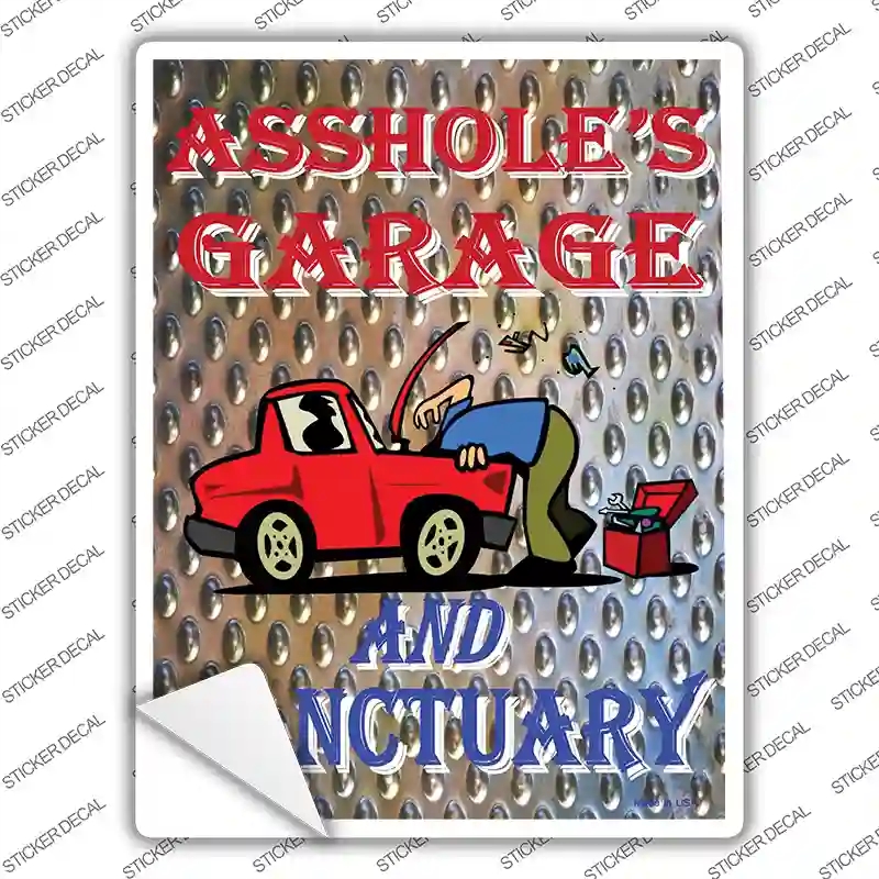 P-2071s-S Garage & Sanctuarys Novelty Rectangle Sticker Decal - Small
