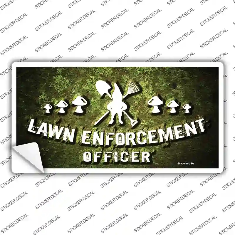 LP-12182s-S Lawn Enforcement Gnome Novelty Sticker Decal - Small