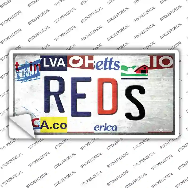 LP-13189s-S Reds Strip Art Novelty Sticker Decal - Small