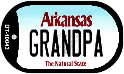 Dt-10043 1 X 2 In. Grandpa Arkansas Novelty Metal Dog Tag Necklace