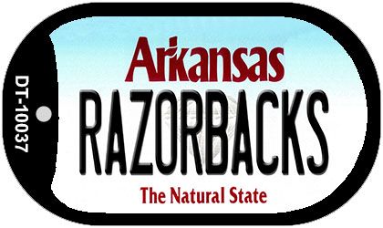 Dt-10037 1 X 2 In. Razorbacks Arkansas Novelty Metal Dog Tag Necklace