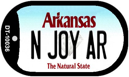 Dt-10036 1 X 2 In. N Joy Ar Arkansas Novelty Metal Dog Tag Necklace