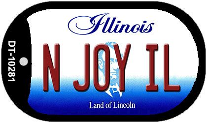 Dt-10281 1 X 2 In. N Joy Il Illinois Novelty Metal Dog Tag Necklace