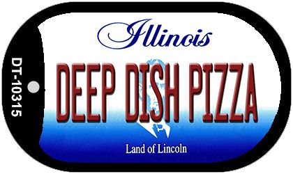 Dt-10315 1 X 2 In. Deep Dish Pizza Illinois Novelty Metal Dog Tag Necklace