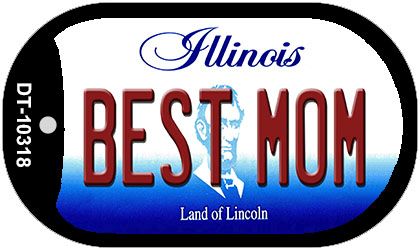 Dt-10318 1 X 2 In. Best Mom Illinois Novelty Metal Dog Tag Necklace
