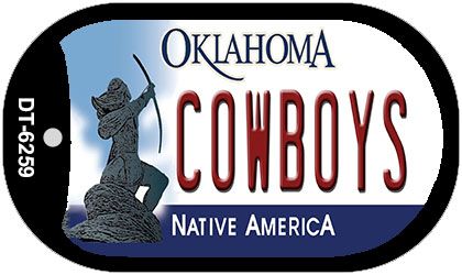 Dt-6259 1 X 2 In. Cowboys Oklahoma Novelty Metal Dog Tag Necklace