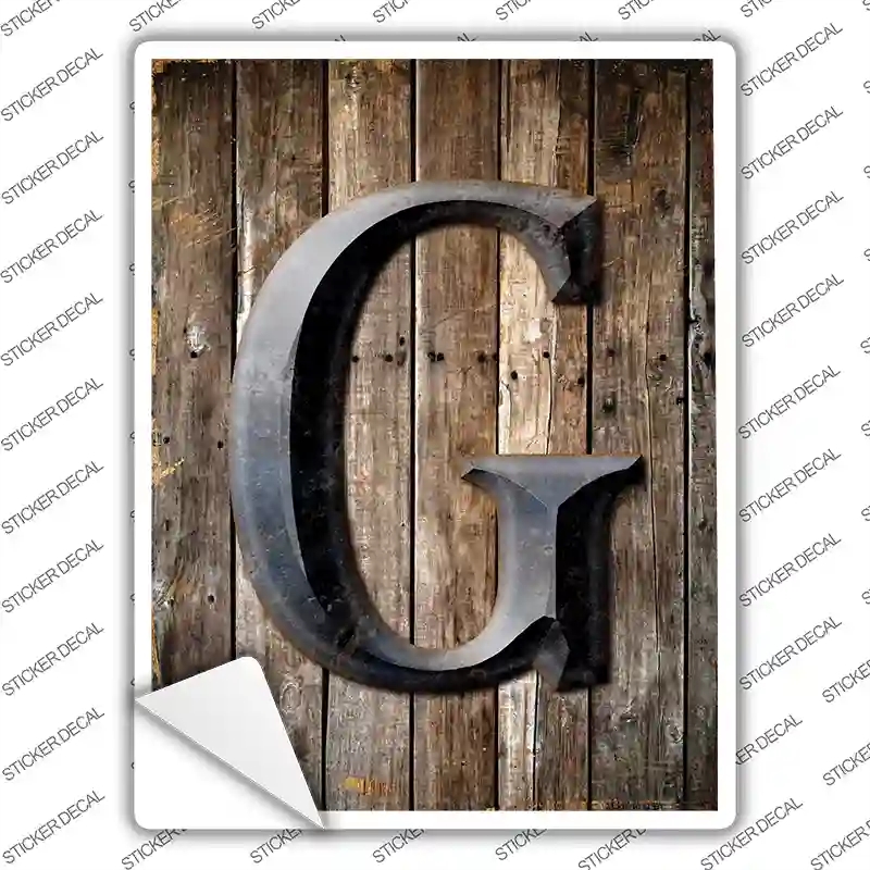 P-1271s-S 3 x 2.2 in. Letter G Novelty Rectangle Sticker Decal - Small