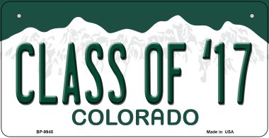 Bp-9945 Class Of 17 Colorado Novelty Metal Bicycle Plate - 5 X 17 In.