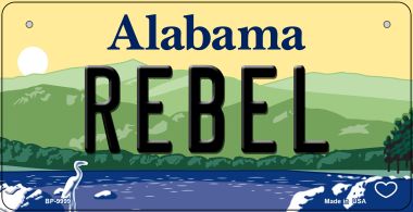 Bp-9999 Rebel Alabama Novelty Metal Bicycle Plate - 5 X 17 In.