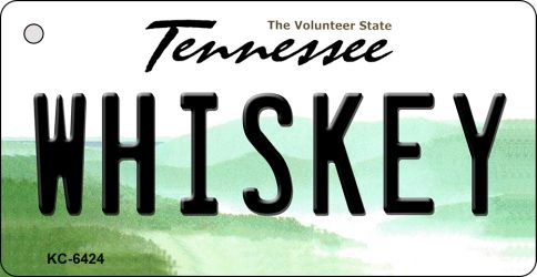 Kc-6424 Whiskey Tennessee License Plate Key Chain - 6 X 1.5 In.