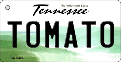 Kc-6426 Tomato Tennessee License Plate Key Chain - 6 X 1.5 In.