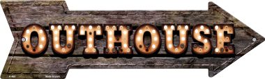 A-465 Outhouse Bulb Letters Novelty Arrow Sign - 4 X 18 In.