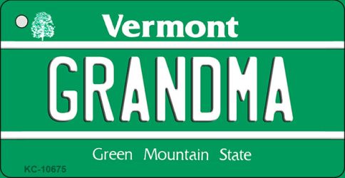 Kc-10675 Grandma Vermont License Plate Novelty Key Chain - 9 X 12 In.