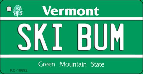Kc-10692 Ski Bum Vermont License Plate Novelty Key Chain - 9 X 12 In.