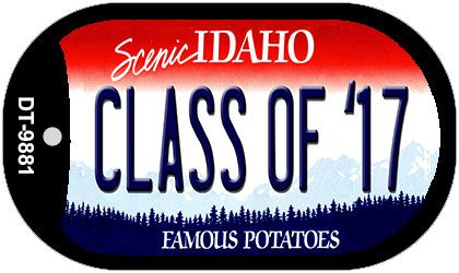 Dt-9881 Class Of 17 Idaho Novelty Metal Dog Tag Necklace - 1 X 2 In.