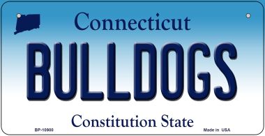 Bp-10900 Bulldogs Connecticut Novelty Metal Bicycle Plate - 5 X 17 In.