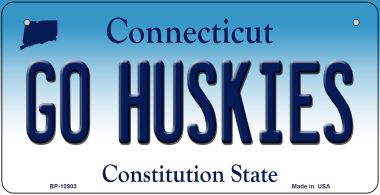 Bp-10903 Go Huskies Connecticut Novelty Metal Bicycle Plate - 5 X 17 In.