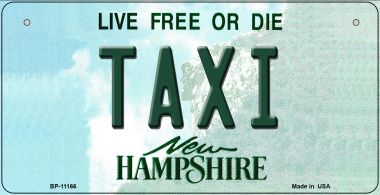 Bp-11166 Taxi New Hampshire Novelty Metal Bicycle Plate - 6 X 1.5 In.