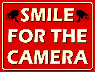 P-1699 Smile For The Camera Metal Novelty Parking Sign - 1 X 2 In.