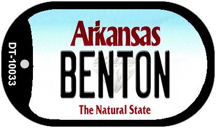Dt-10033 Benton Arkansas Novelty Metal Dog Tag Necklace - 1 X 2 In.