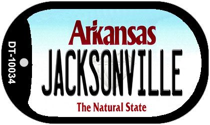 Dt-10034 Jacksonville Arkansas Novelty Metal Dog Tag Necklace - 1 X 2 In.