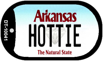 Dt-10041 Hottie Arkansas Novelty Metal Dog Tag Necklace - 1 X 2 In.